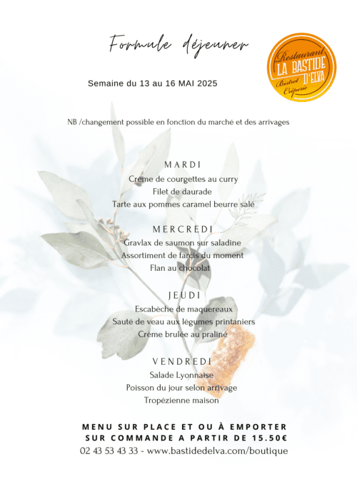 La Bastide Delva Restaurant Bistronomique En Mayenne 53 Menus Du 13 Au 16 Mai
