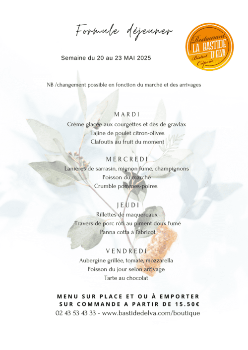 La Bastide Delva Restaurant Bistronomique En Mayenne 53 Menus Du 20 Au 23 Mai